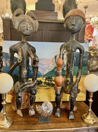 Pair of Baoule maternity statues, Ivory Coast