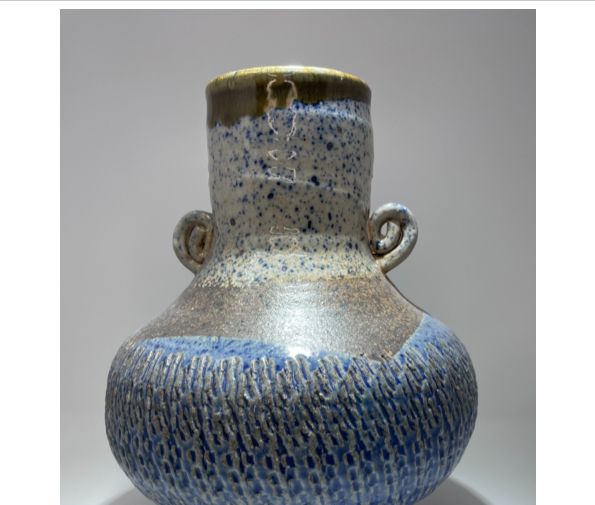 ST 13 Tall Blue Brown Jar