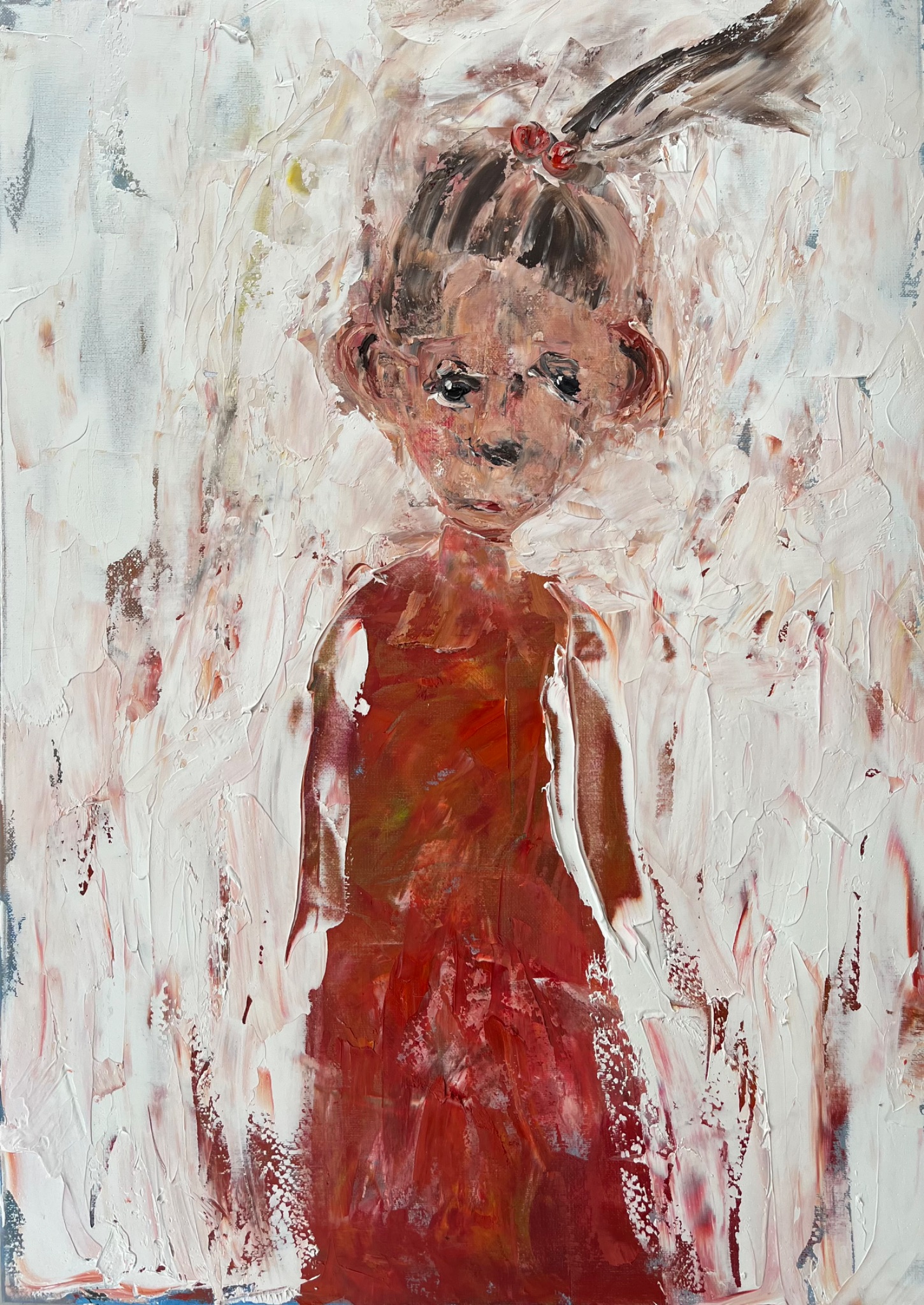 Girl in a red dress
