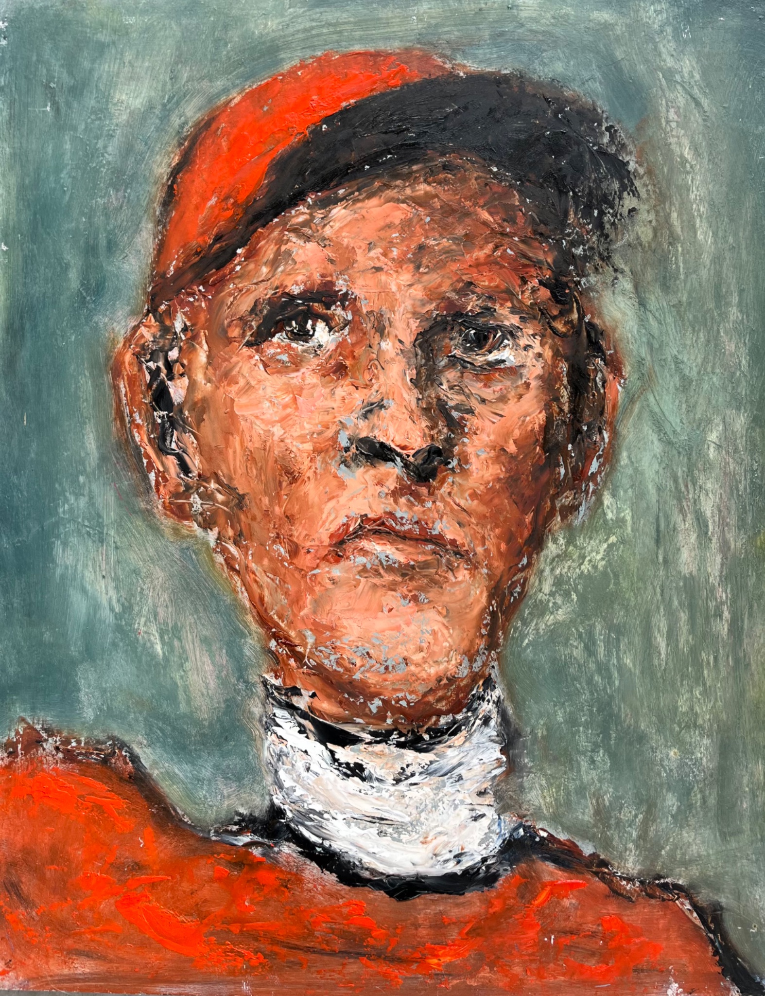Jockey in red cap